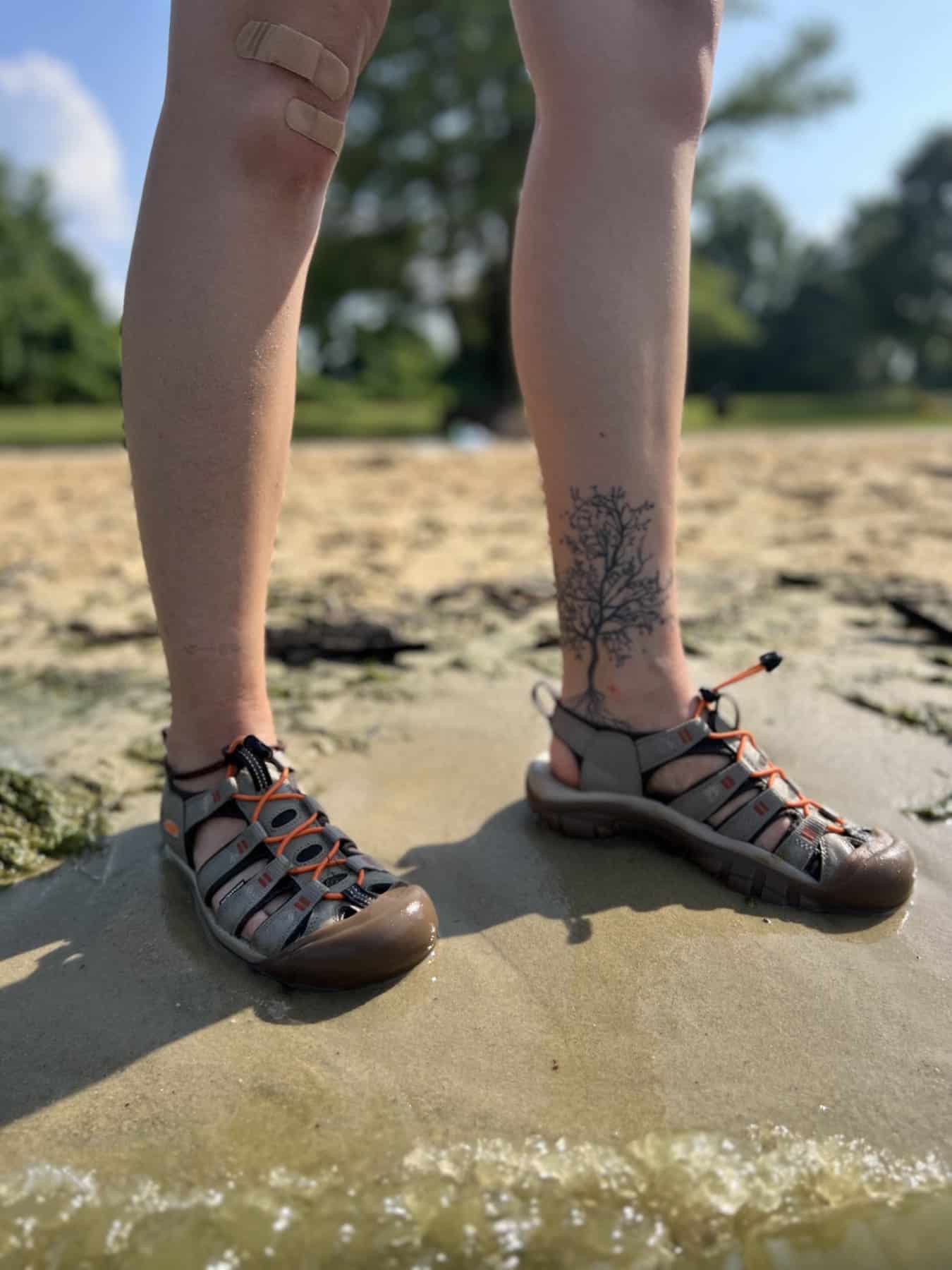 Keens Water Shoes On Beach Angle