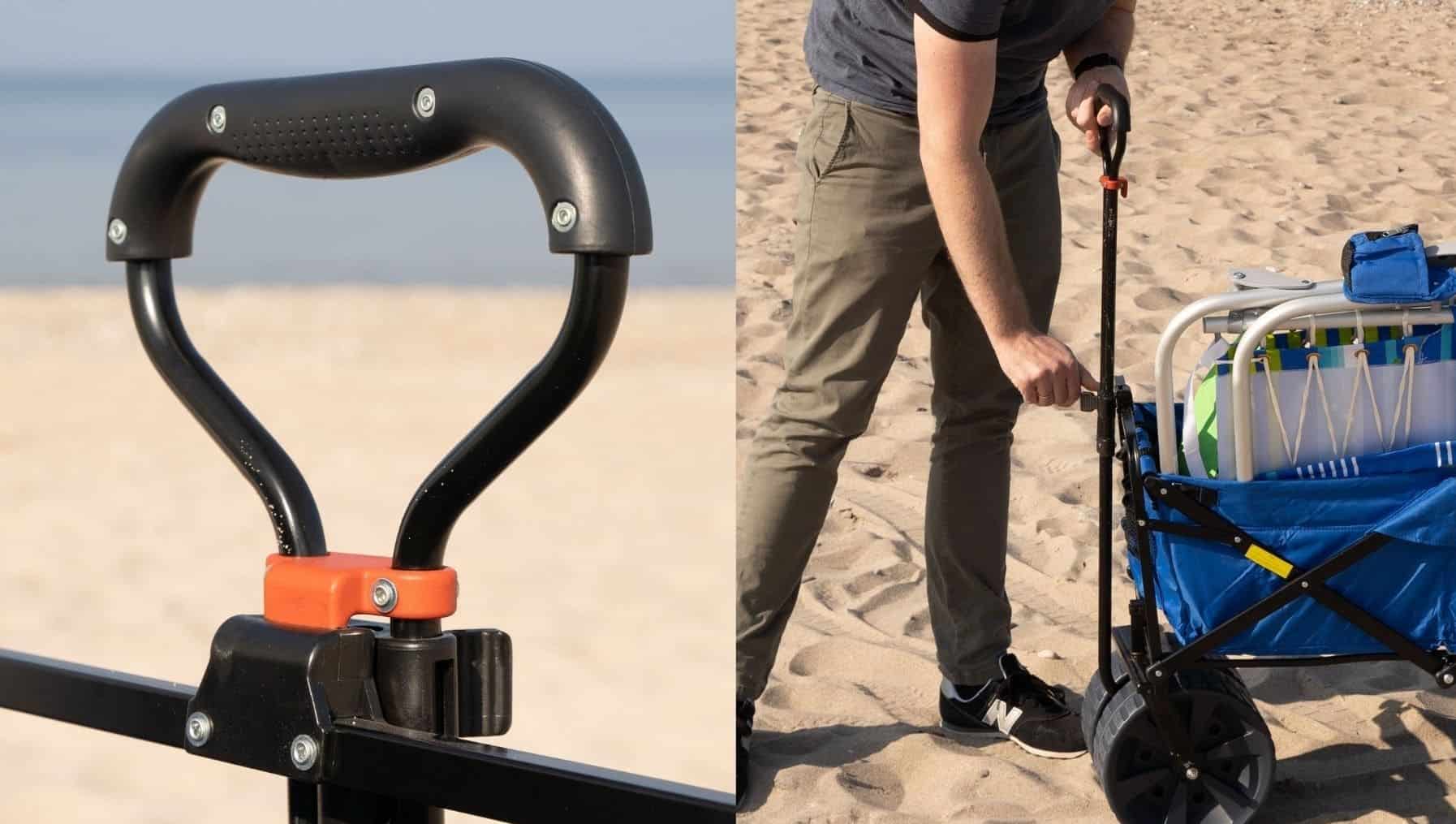 The 2-level telescopic handle angles provide a comfy grip for effortless push/pull maneuver. 