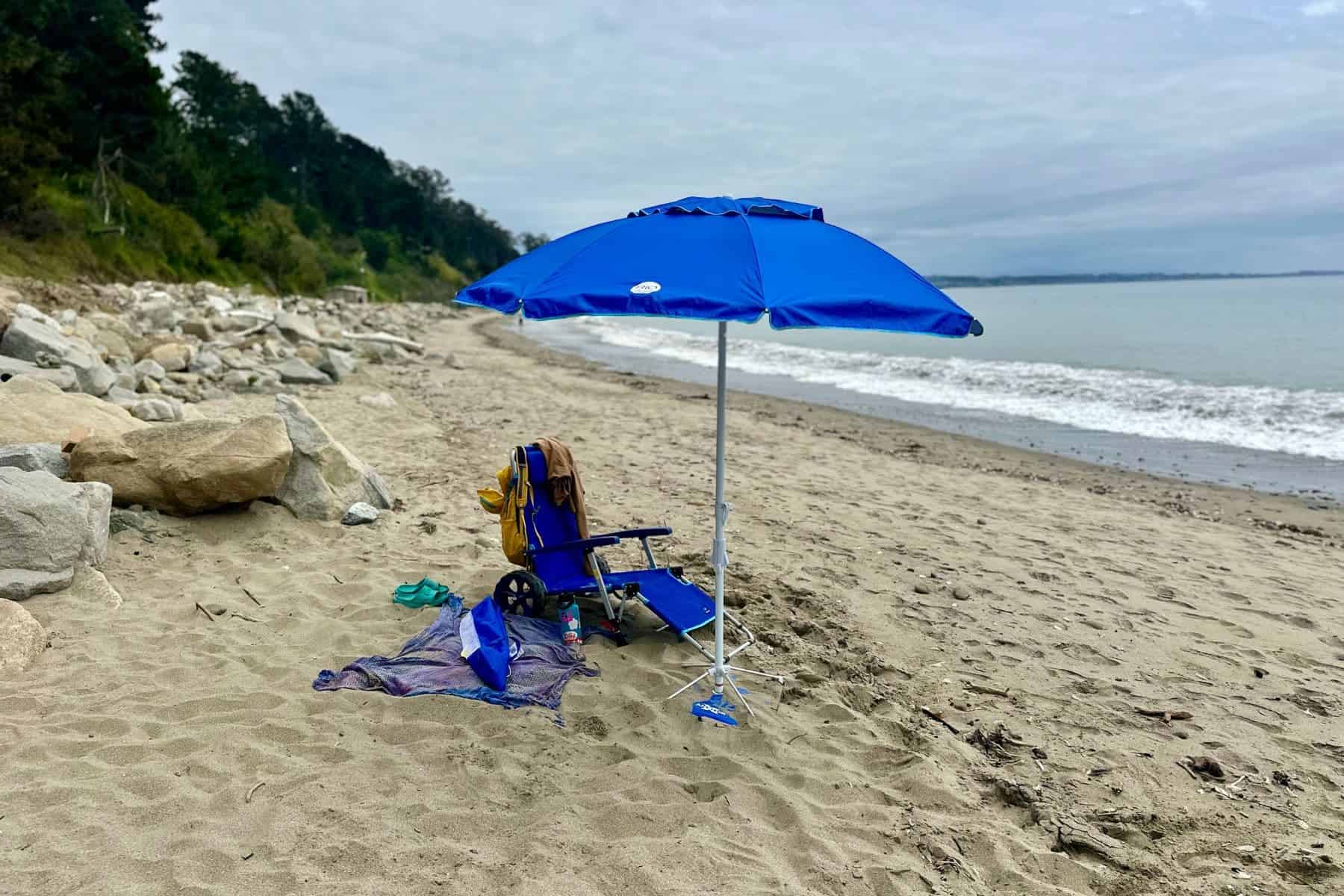 Rio Beach Umbrella With Anchorx Beach Chair Under