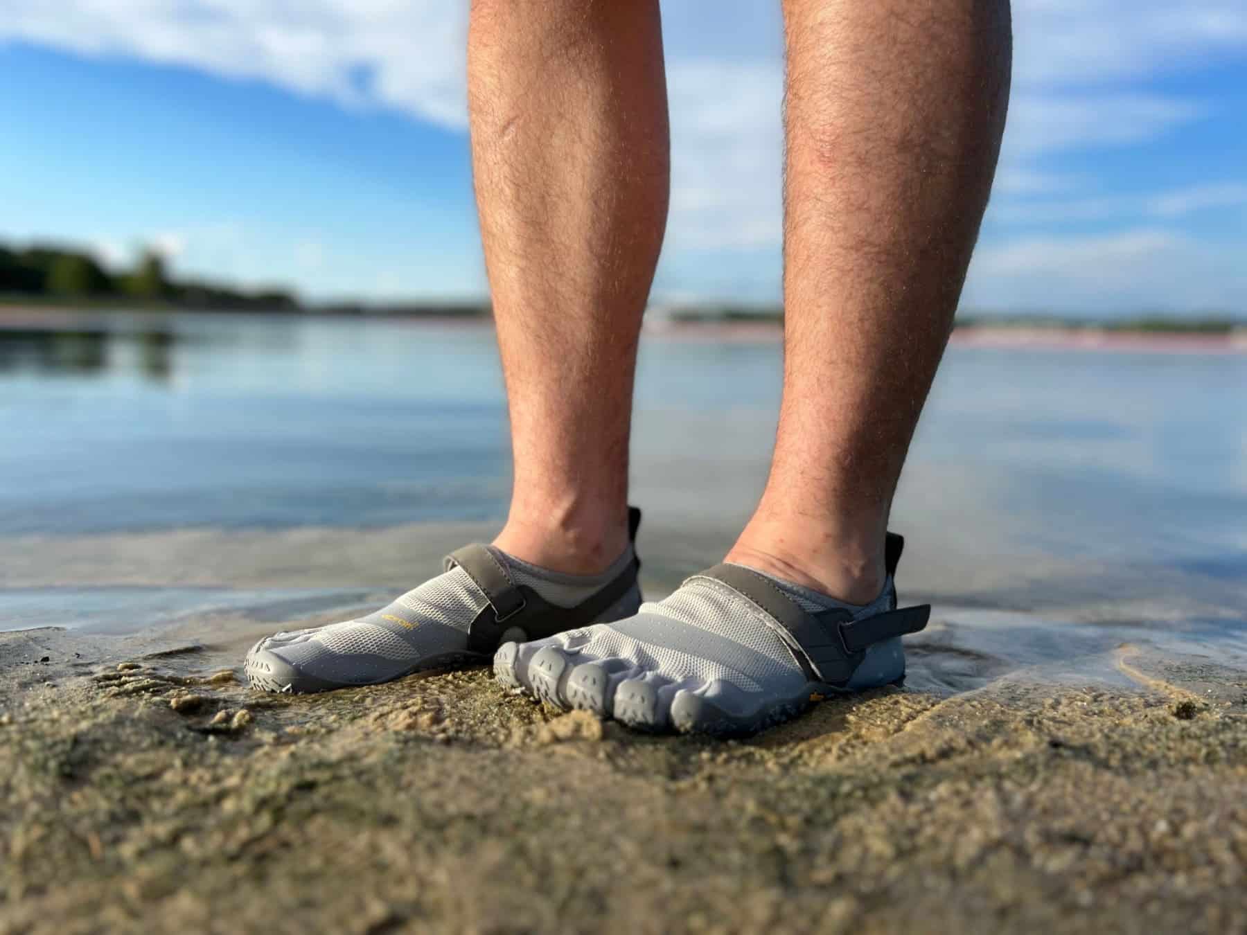 Vibram Fivefinger V Aqua Water Shoes Standing On Beach