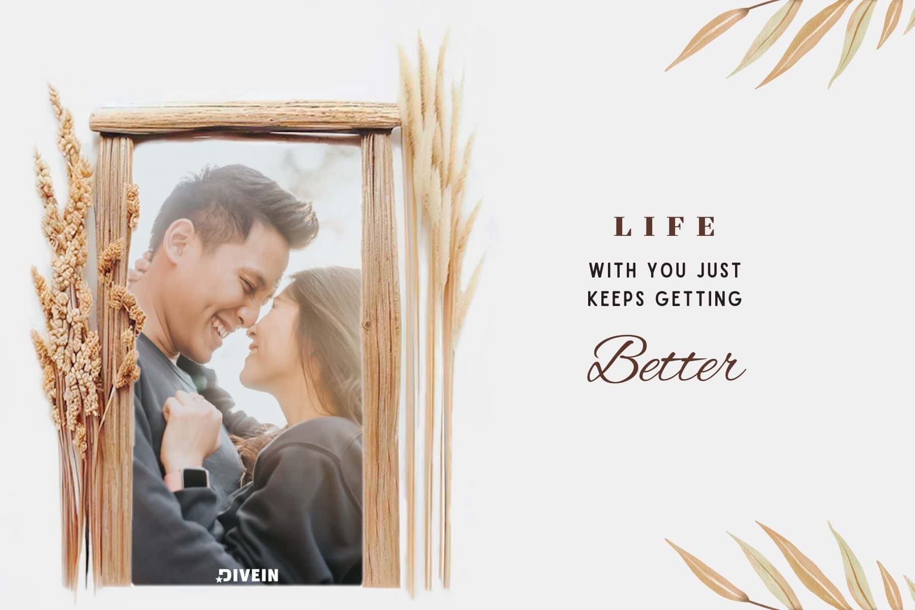 cute anniversary captions. life with you just keeps getting better