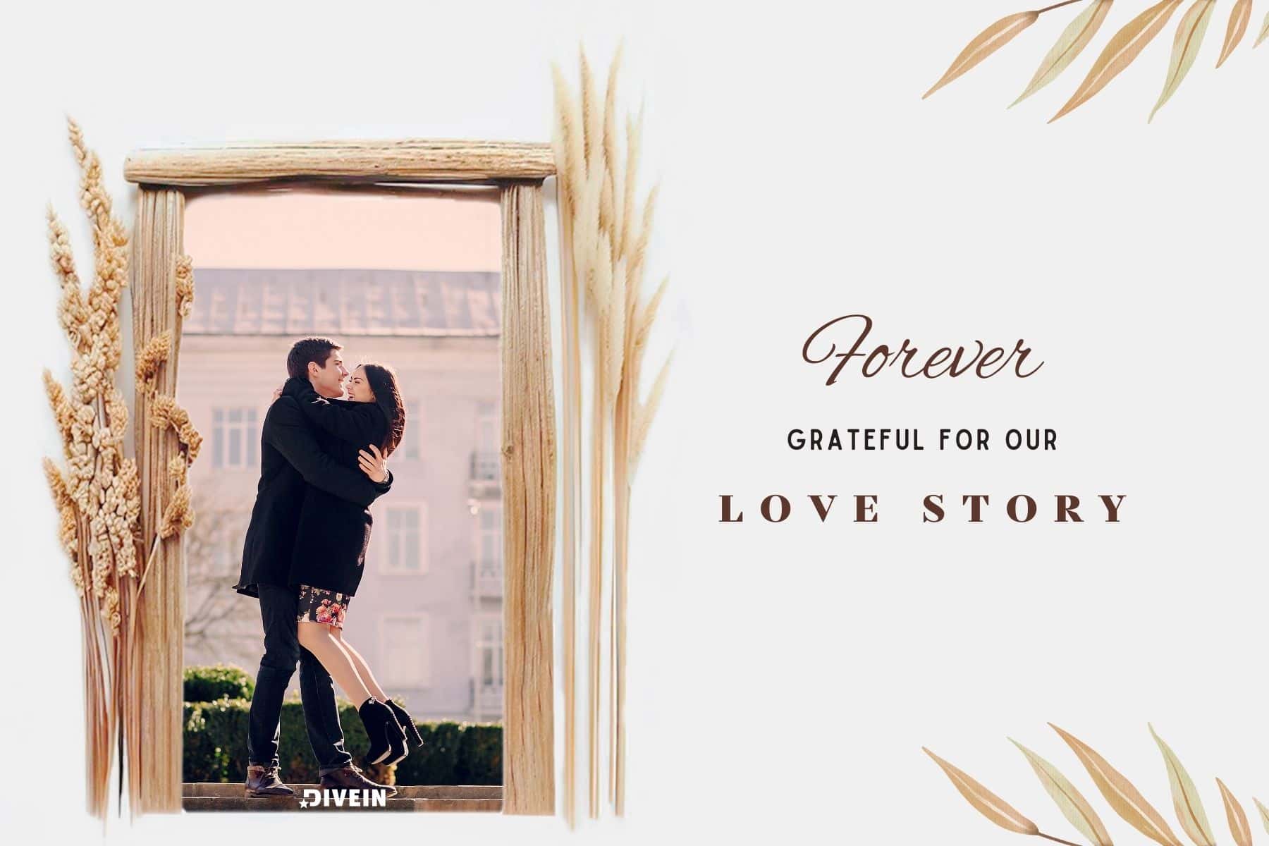 short anniversary captions. forever grateful for our love story