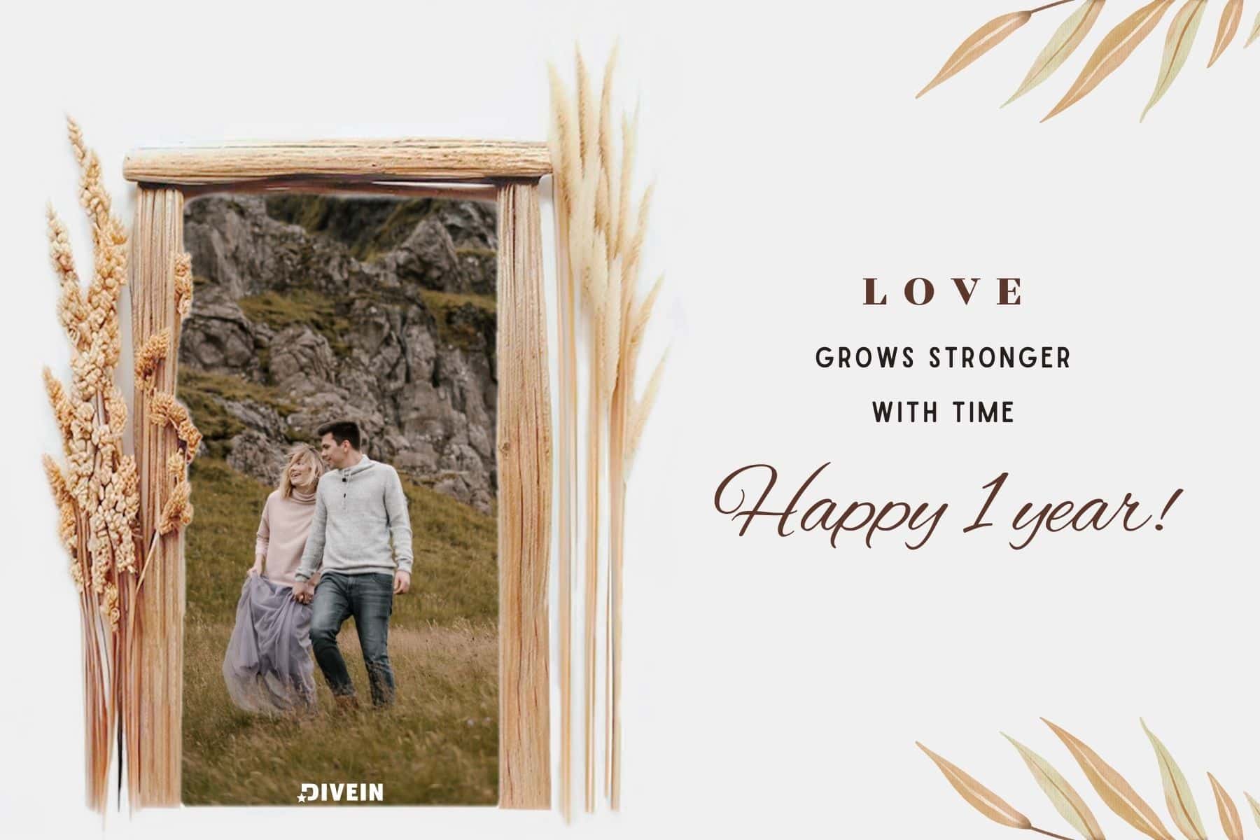 1 year wedding anniversary captions. love grows stronger with time. happy 1 year