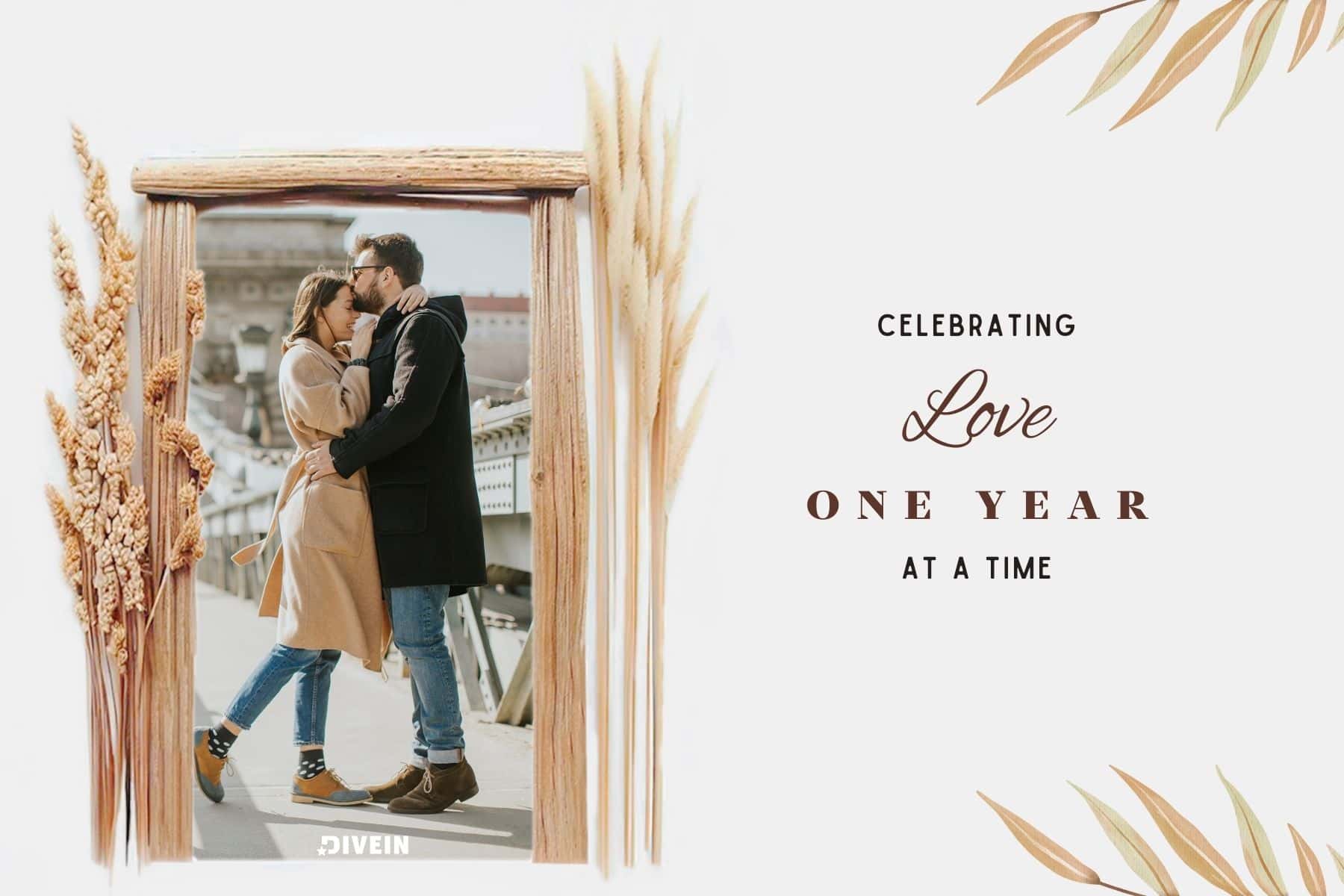 short anniversary captions. celebrating love one year at a time