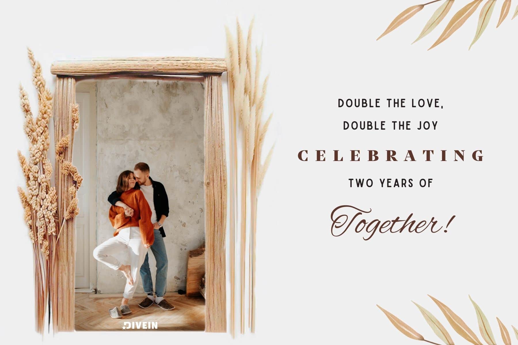 2 year anniversary captions. double the love double the joy. celebrating two years of togetherness