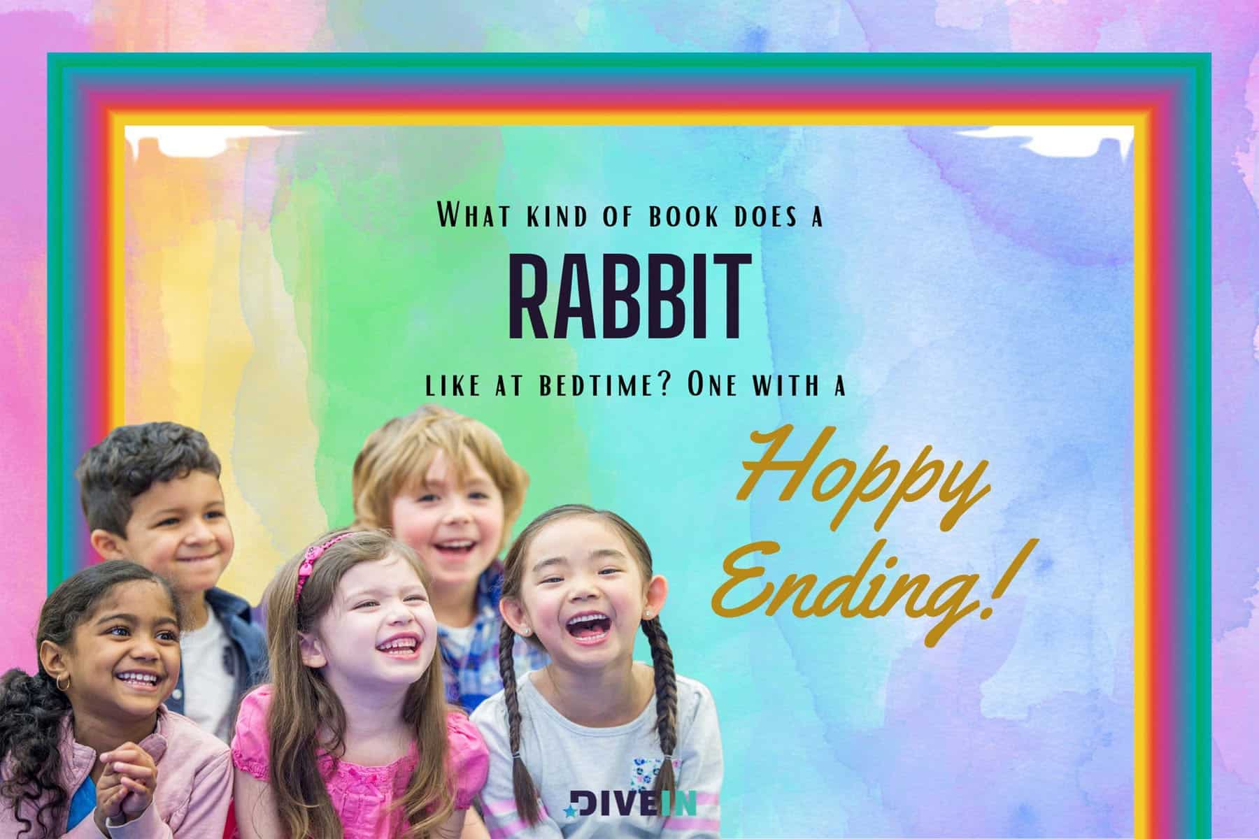 what kind of book does a rabbit like at bedtime_ one with a hoppy ending!