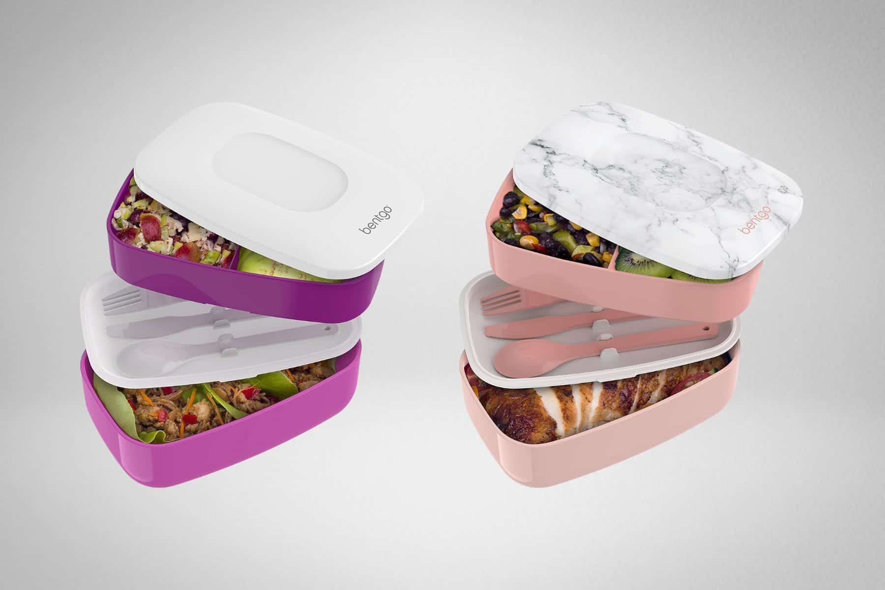 Bentgo Lunch Box in Purple and Marble. 
