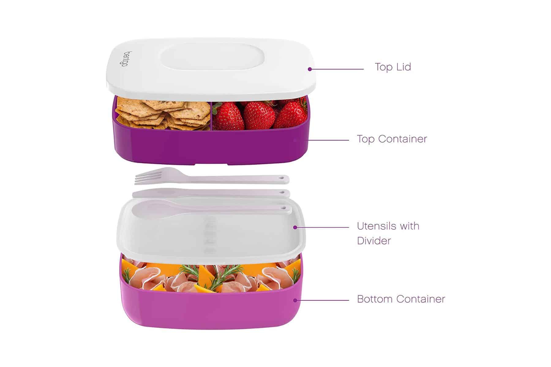 Versatile stackable lunch box. 
