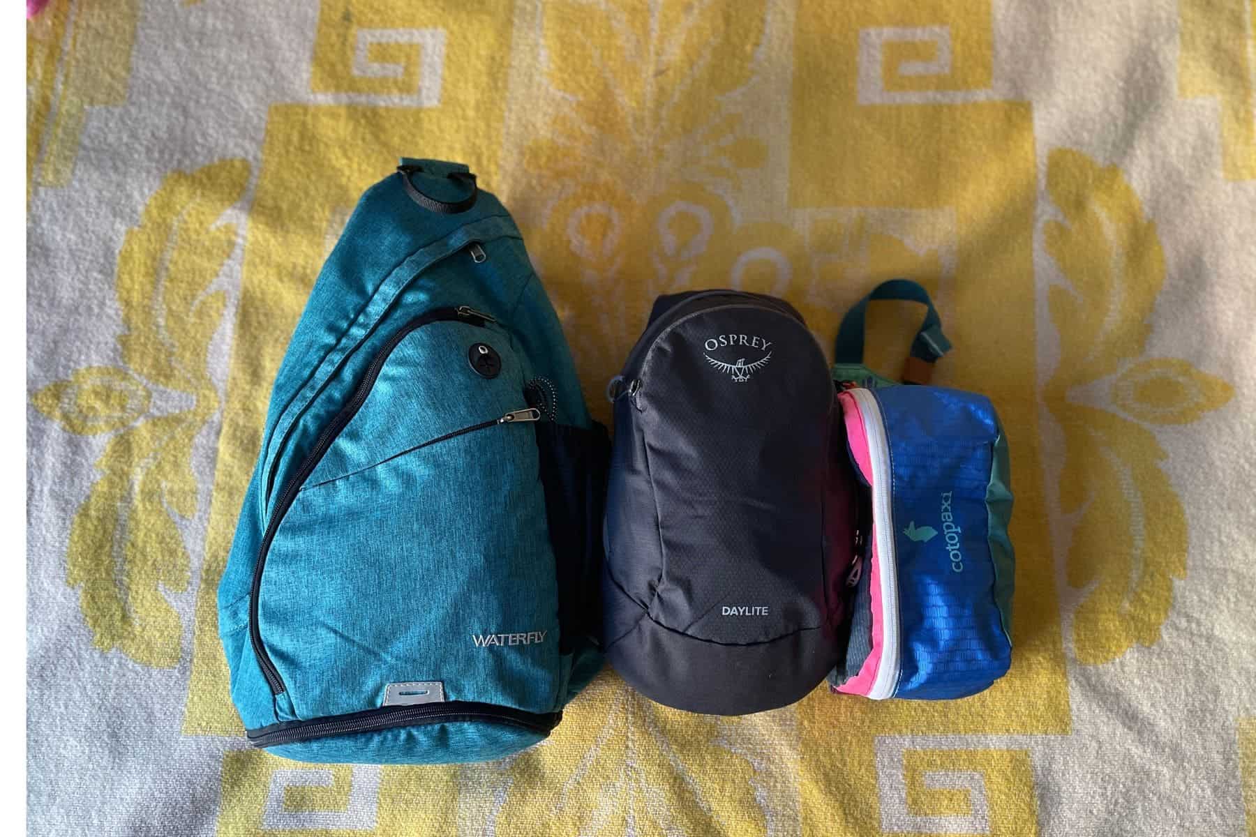 At 6 liters, the Osprey Daylite is one of the smaller sling bags. This is compared to the 17 liter Waterfly and 4 liter Cotopaxi Bataan.
