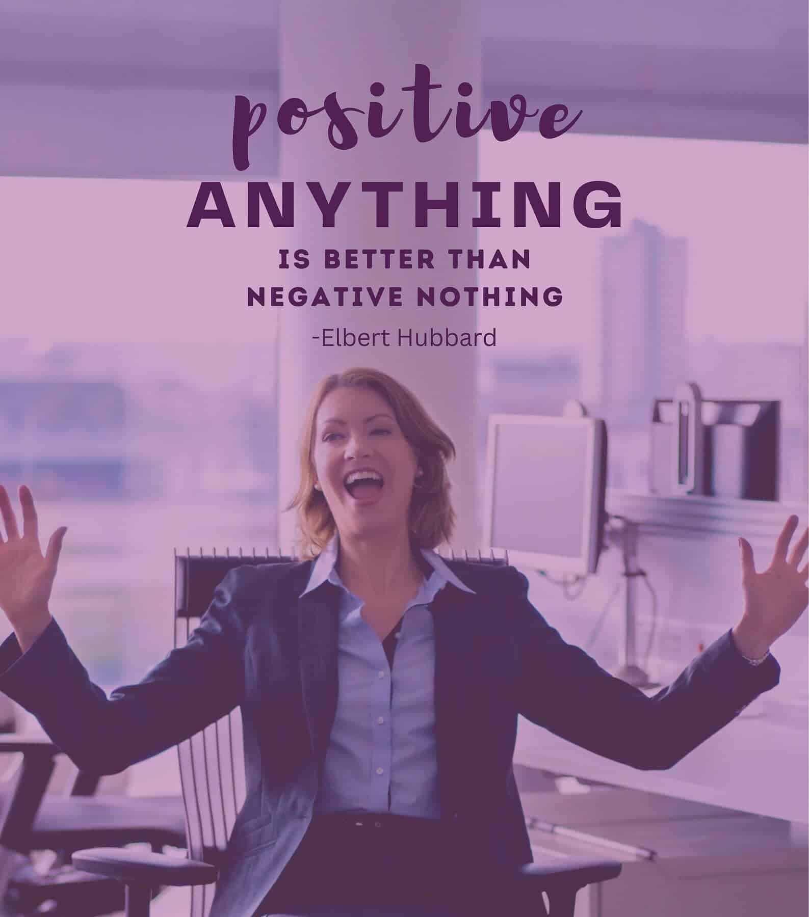 Positive Quotes for Wednesday. Positive anything is better than negative nothing.