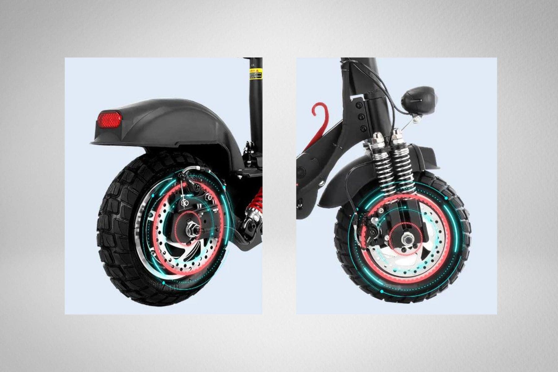 Stay safe with the front electronic brake and rear disc brake. 
