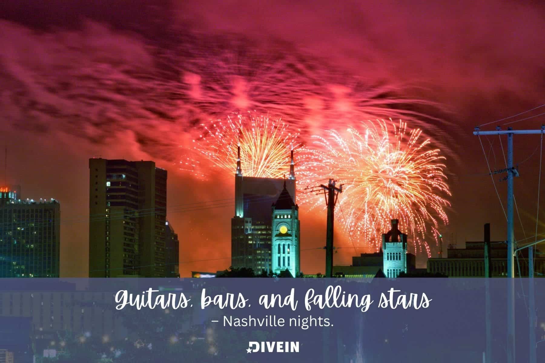 witty nashville captions. guitars bars and falling stars. nashville nights