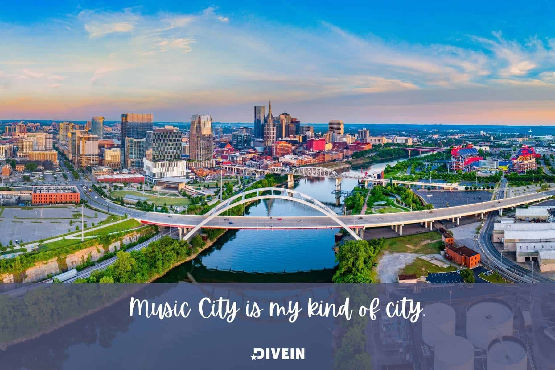 short nashville ig captions. music city is my kind of city