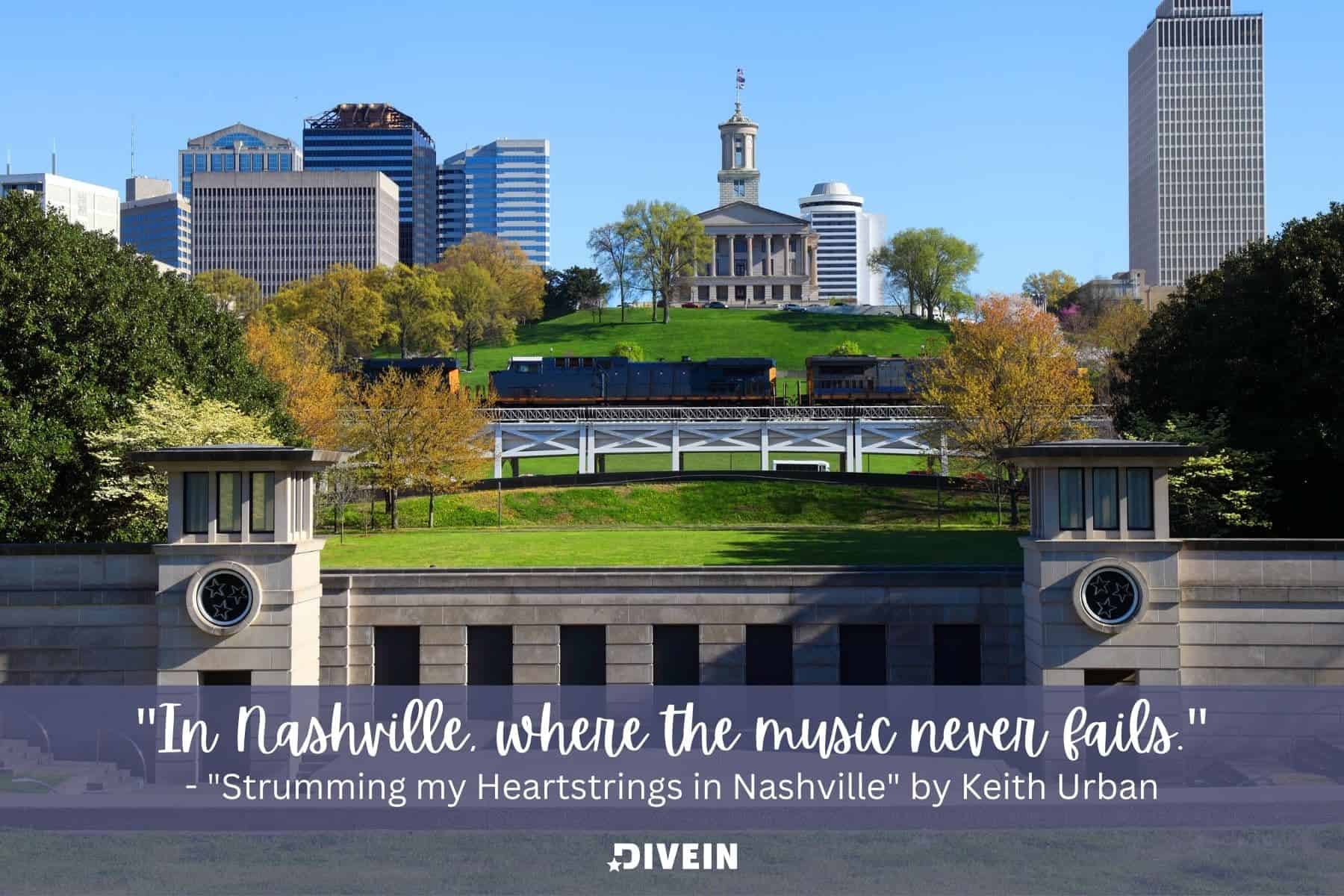 captions from song lyrics. in nashville where the music never fails