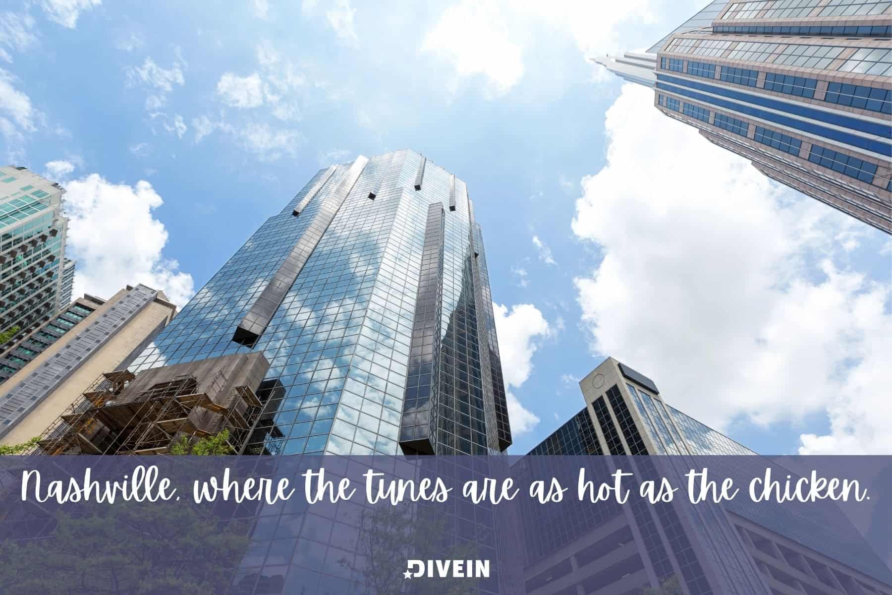 witty nashville captions. nashville where the tunes are as hot as the chicken