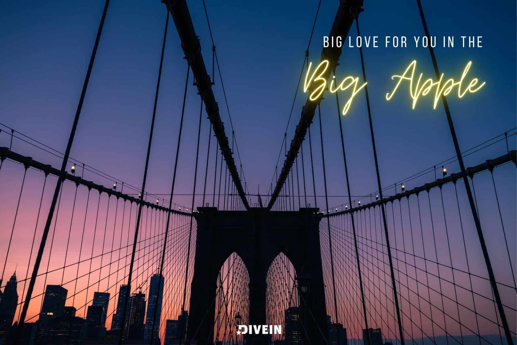 cute new york captions for couples. big love for you in the big apple