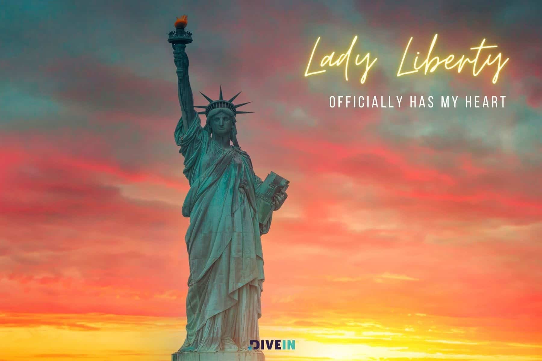 statue of liberty caption. lady liberty officially has my heart