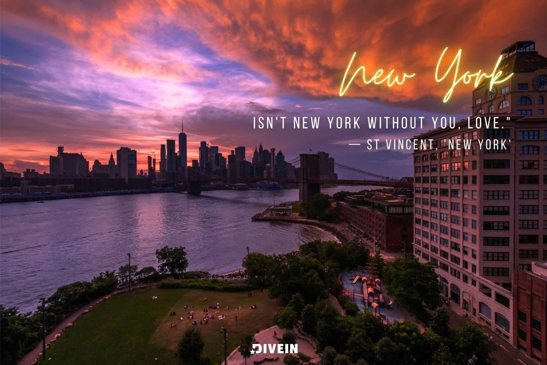 new york song quotes. new york isnt new york without you love from st vincent. new york