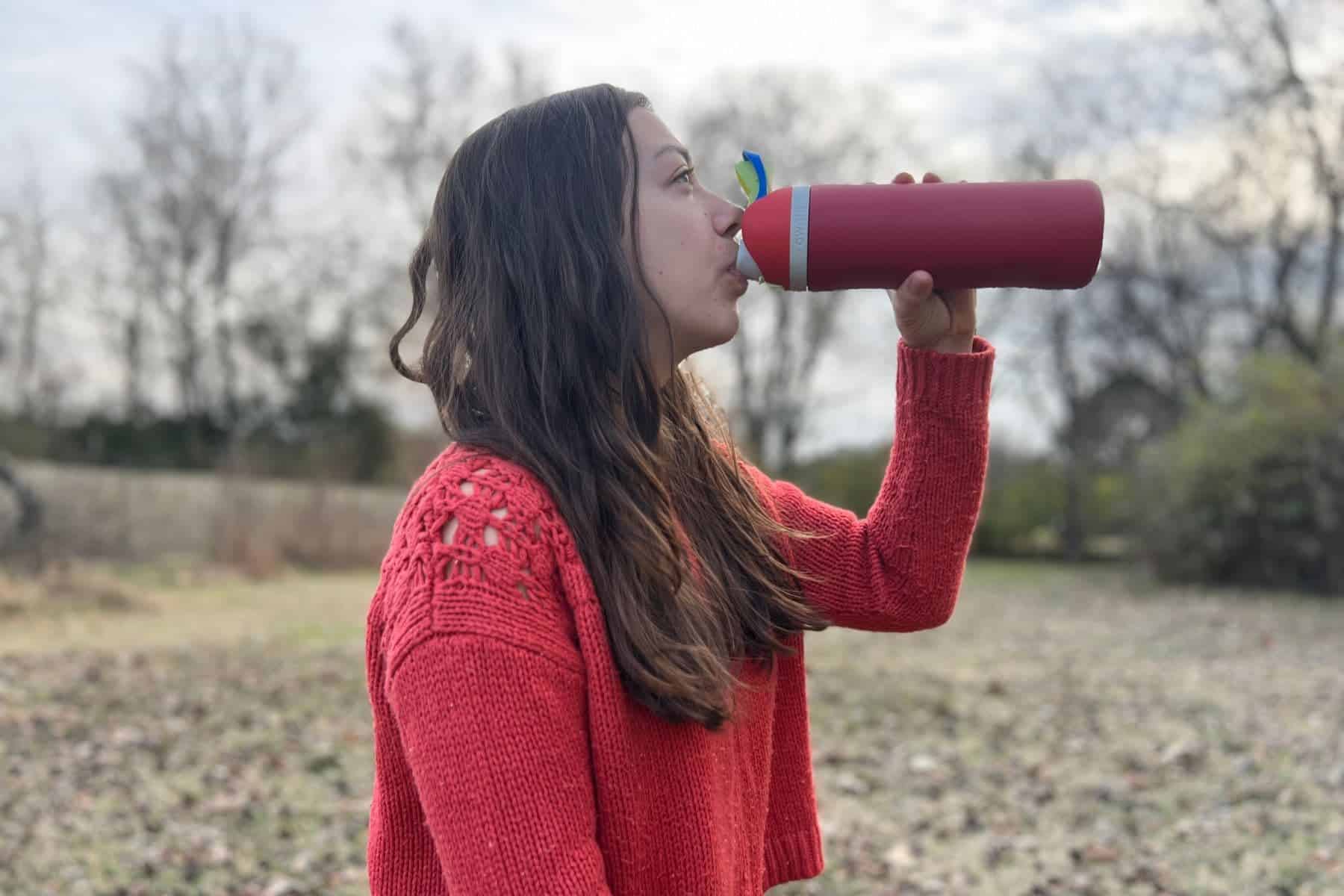 Owala Freesip Water Bottle Drinking