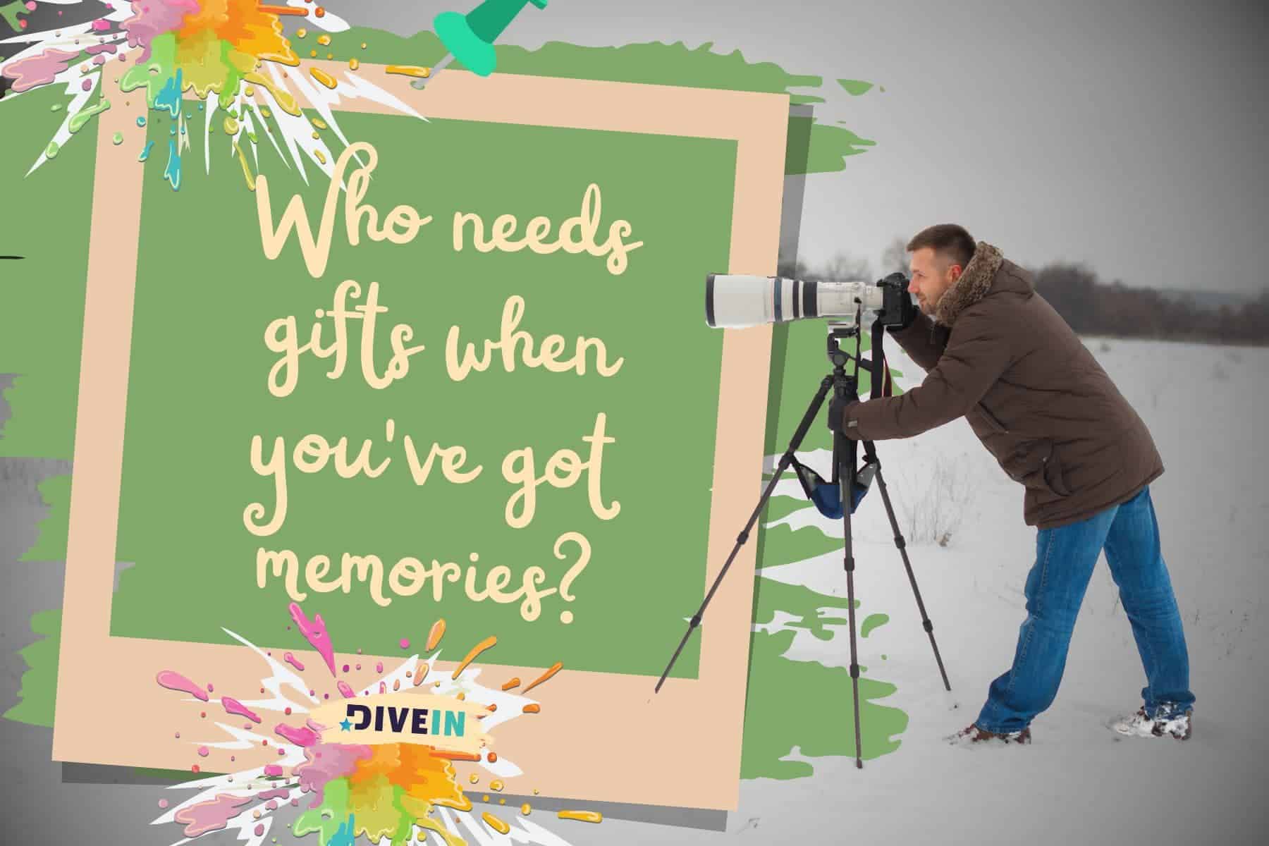 winter photo dump captions. who needs gifts when youve got memories