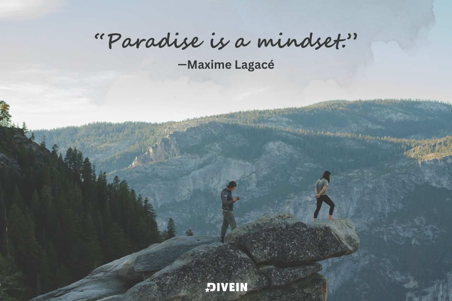short inspirational quotes. paradise is a mindset