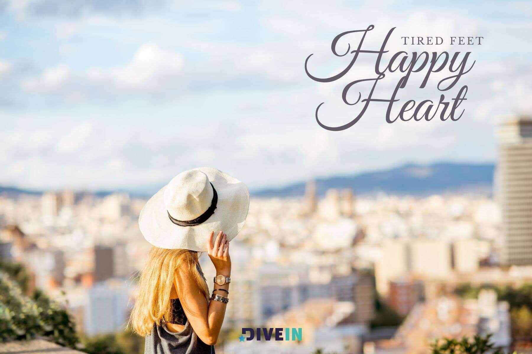 short travel captions for instagram. tired feet. happy heart.