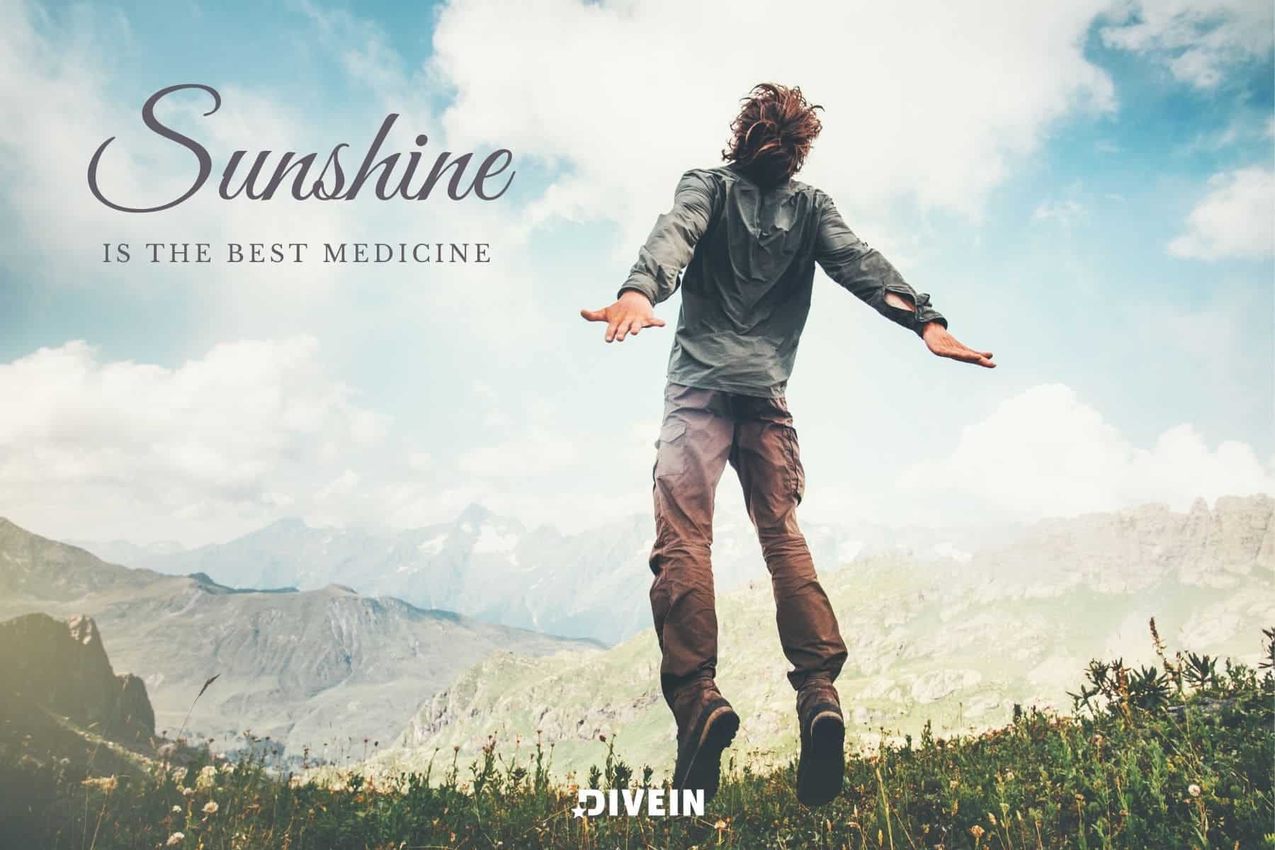 cute vacation captions. sunshine is the best medicine.