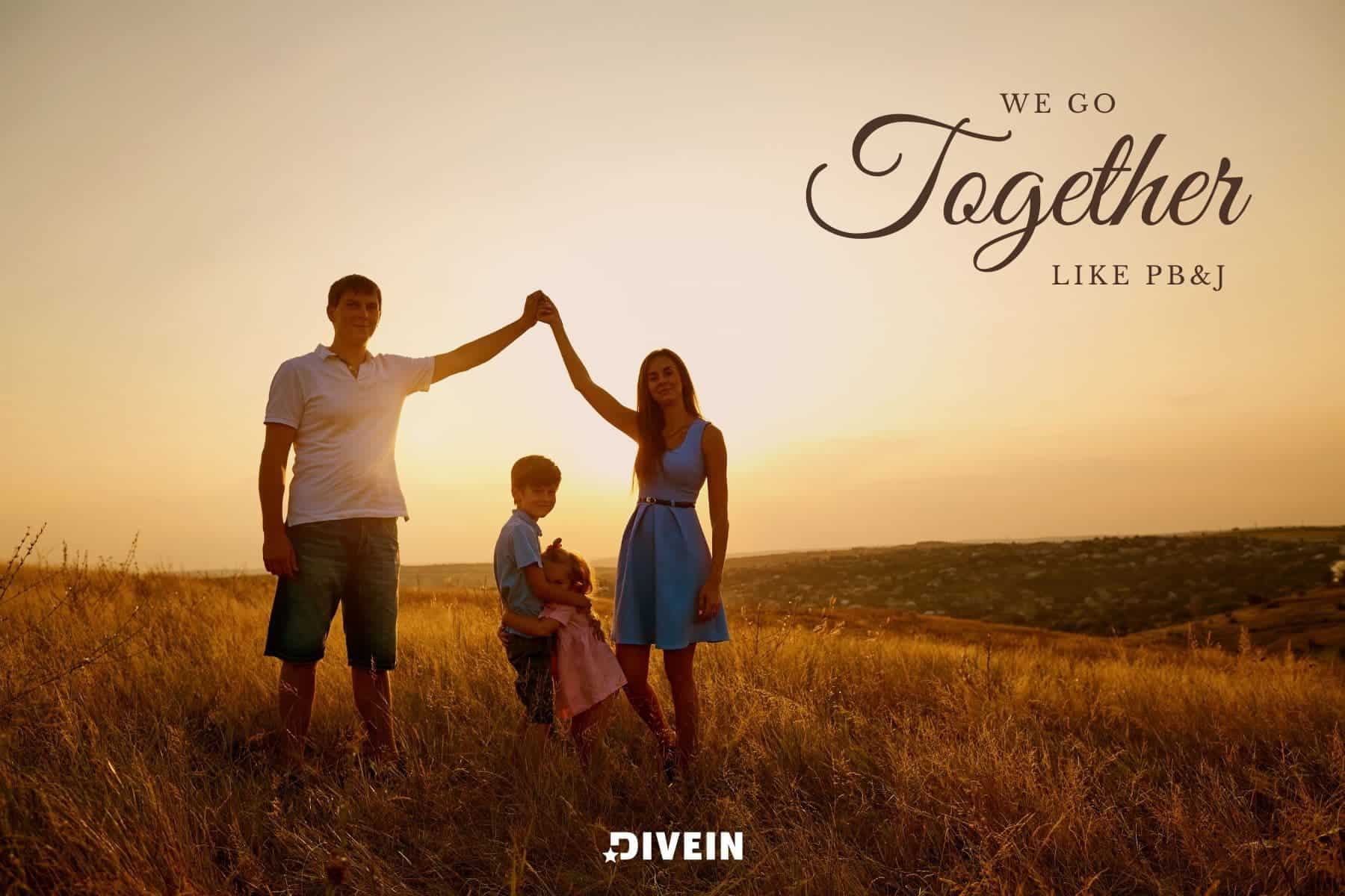 short family vacation captions for instagram. we go together like pbj.