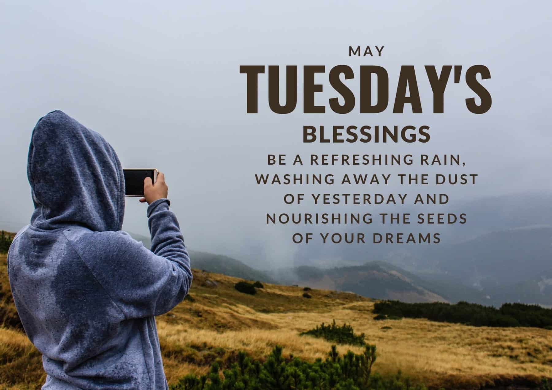 Tuesday Quotes May Tuesdays Blessings Be A Refreshing Rain Washing Away The Dust Of Yesterday And Nourishing The Seeds Of Your Dreams