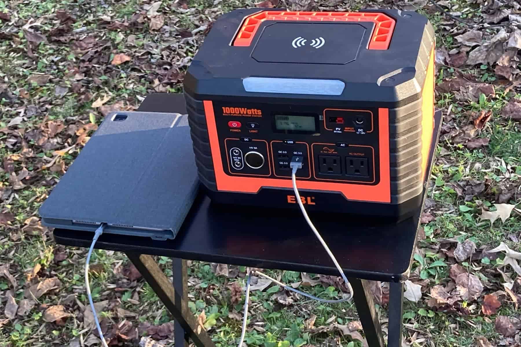 The EBL Portable Power Station Voyager 1000 is easy to move around and use anywhere for charging