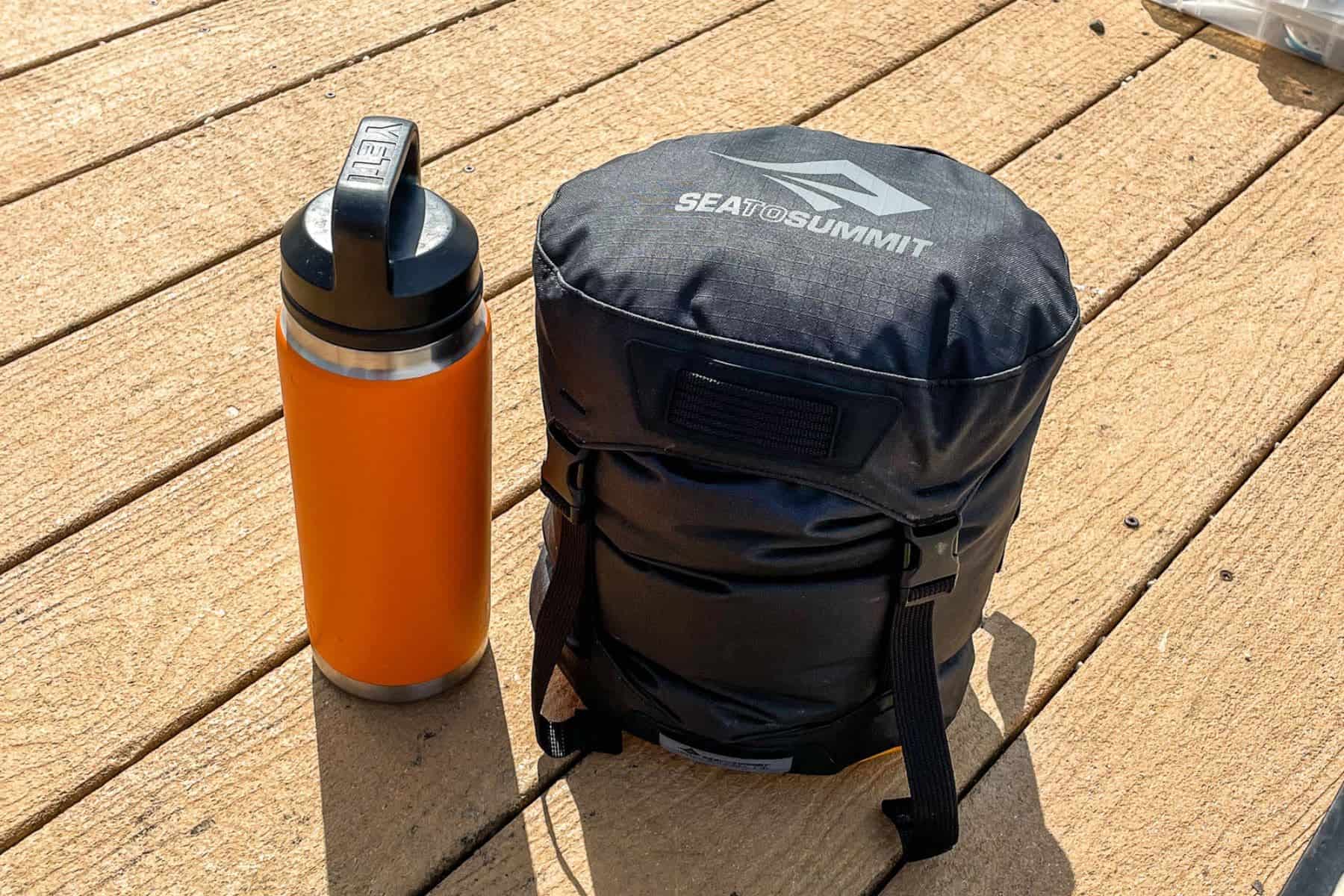 Our version of the Evac HD compresses down to about the size of a water bottle
