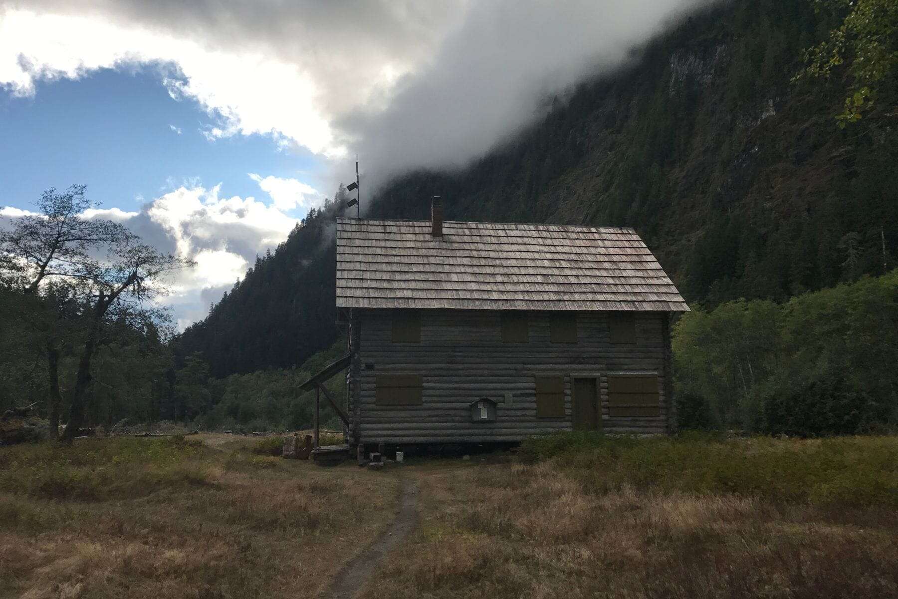 Haunted? Perhaps. But one of many structures maintained by the Forest Service for backcountry use
