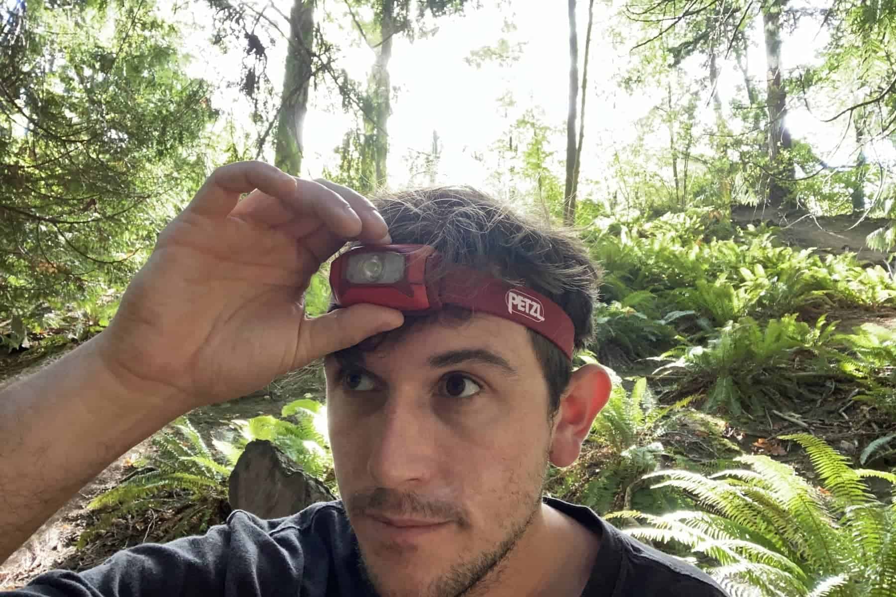 Petzl Tikkina Headlamp Testing On Woods Turning On