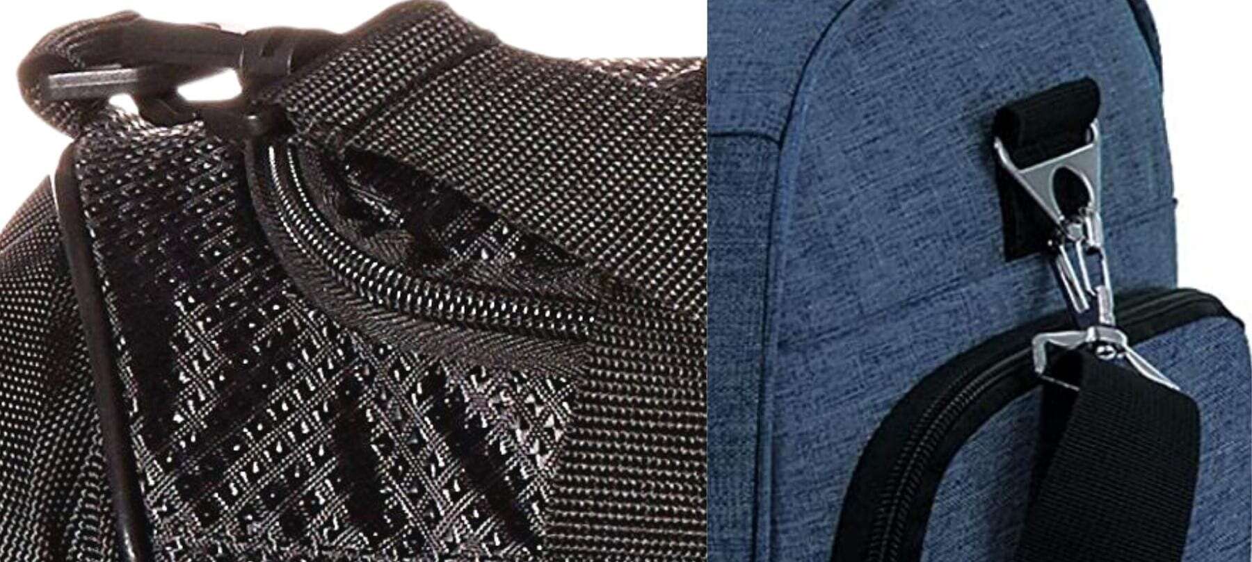 Don’t overload your PUMA gym bag to avoid stressing the plastic swivel hook.