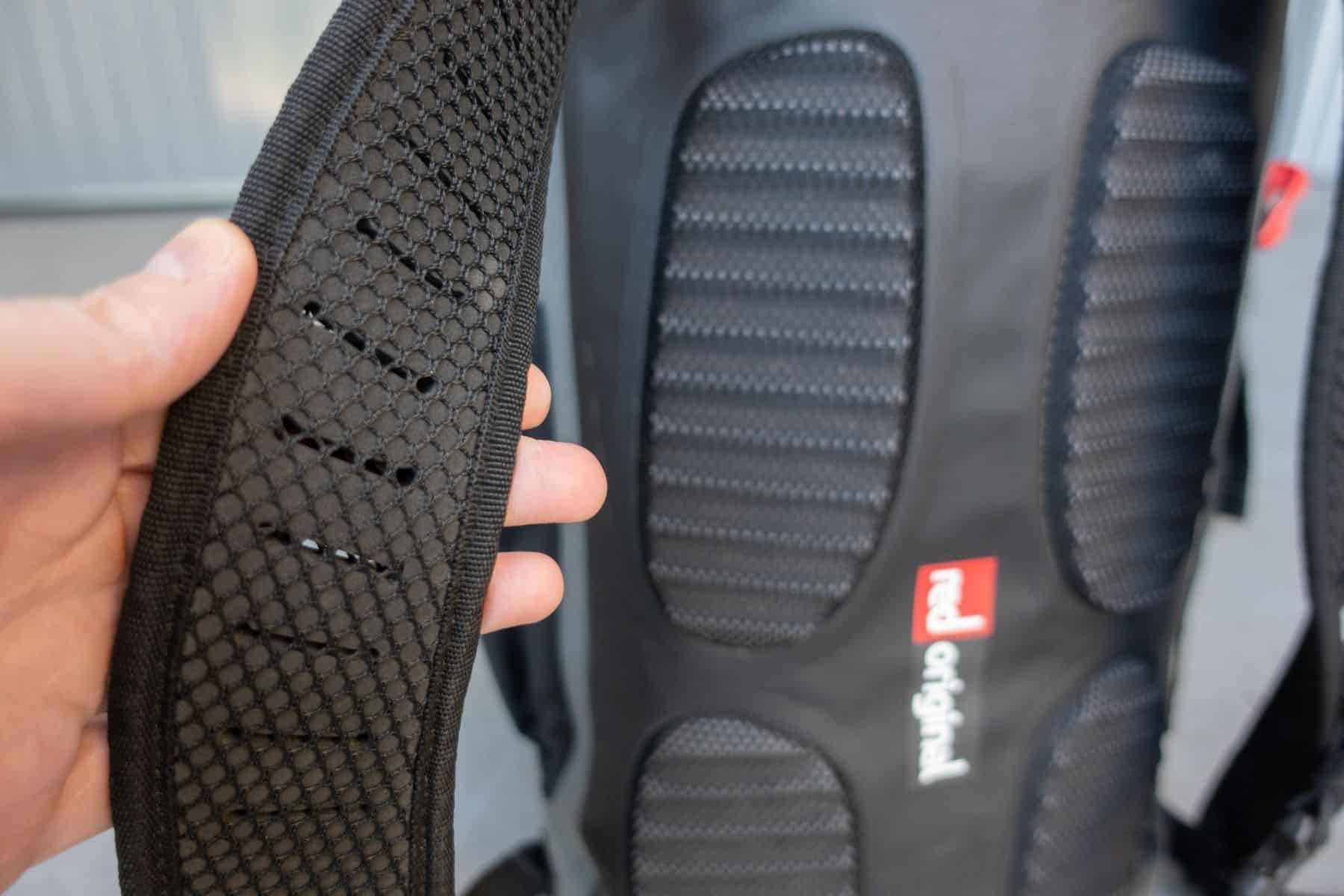 Red Eco Friendly Waterproof 30l Material Strap Close Up