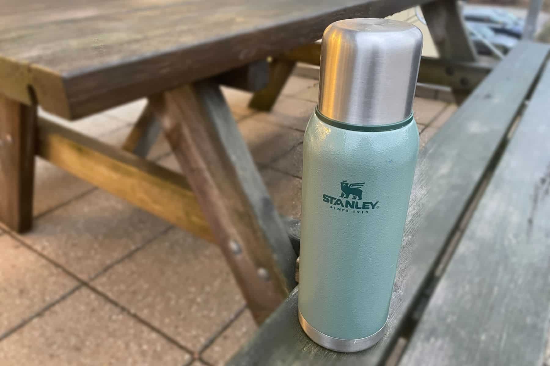 A Stanley Thermos with vacuum insulation