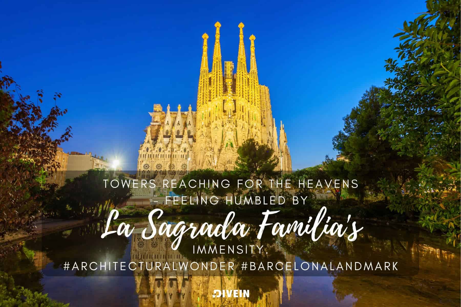 captions for la sagrada familia. towers reaching for the heavens. feeling humbled by la sagrada familias immensity