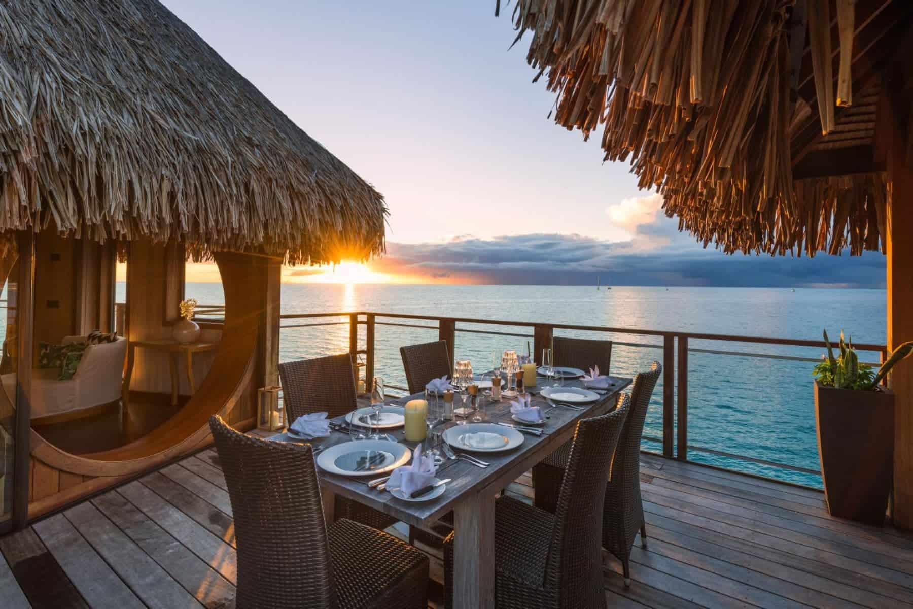 Breakfast With Sunset At Conrad Bora Bora Nui
