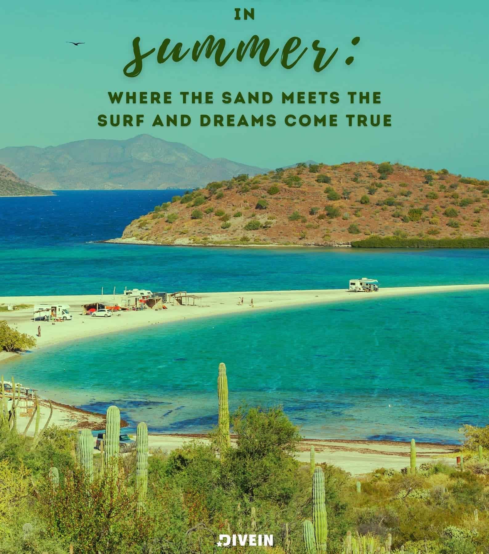 California Summer Photo Quotes. The beaches of California in summer: where the sand meets the surf and dreams come true.