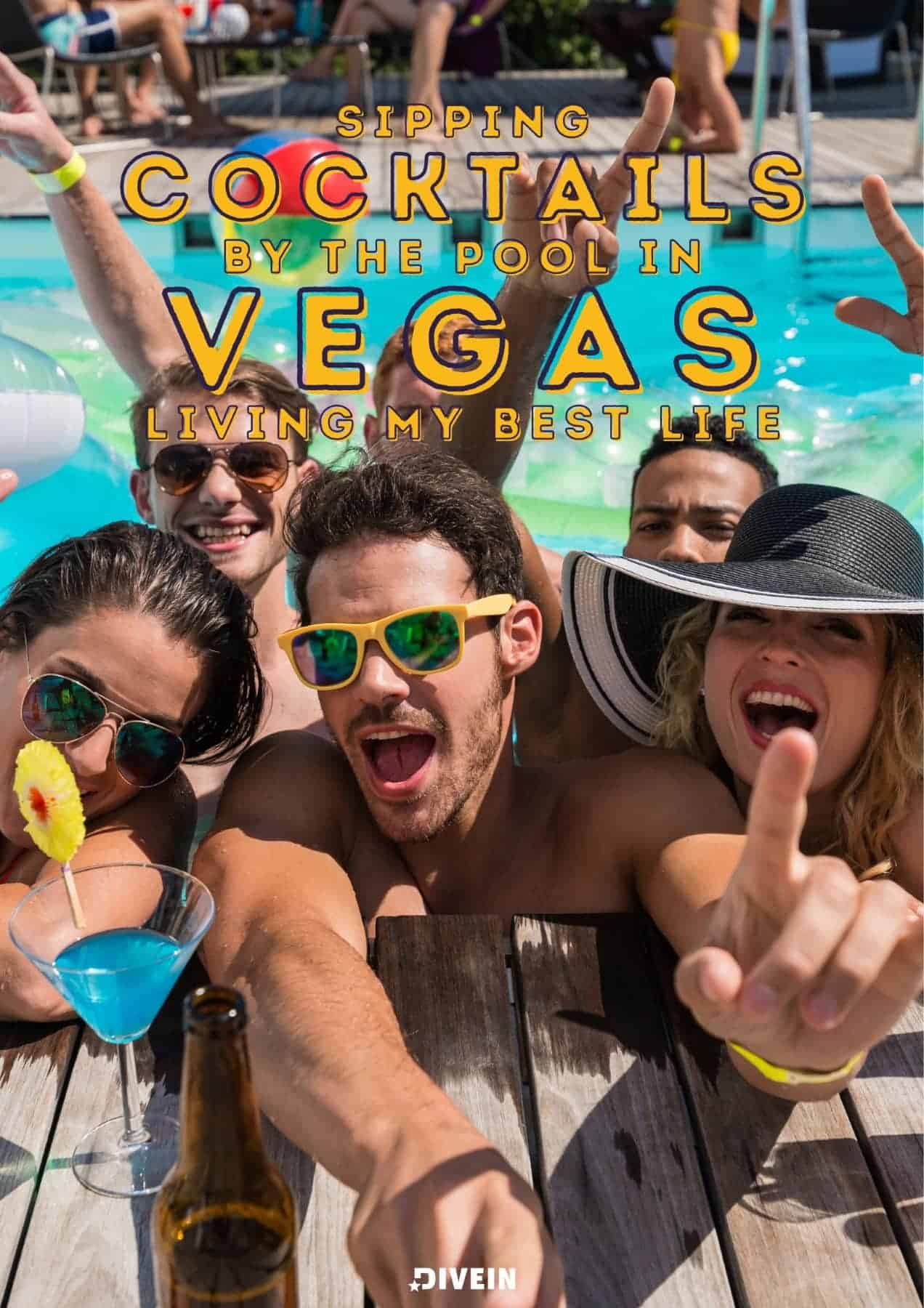 Sipping cocktails by the pool in Vegas, living my best life.