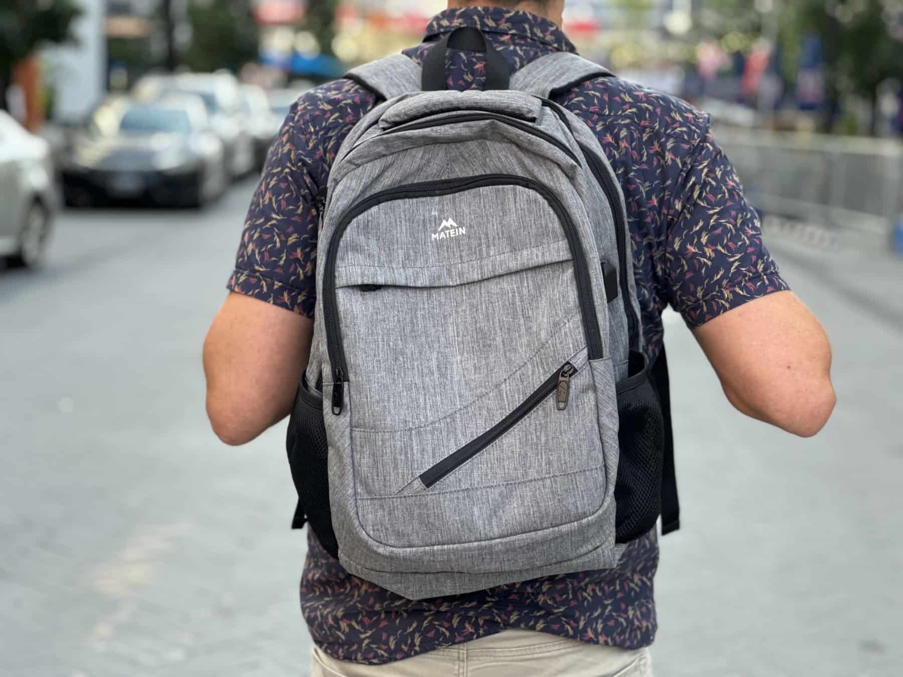Matein Travel Laptop Backpack Testing On Street
