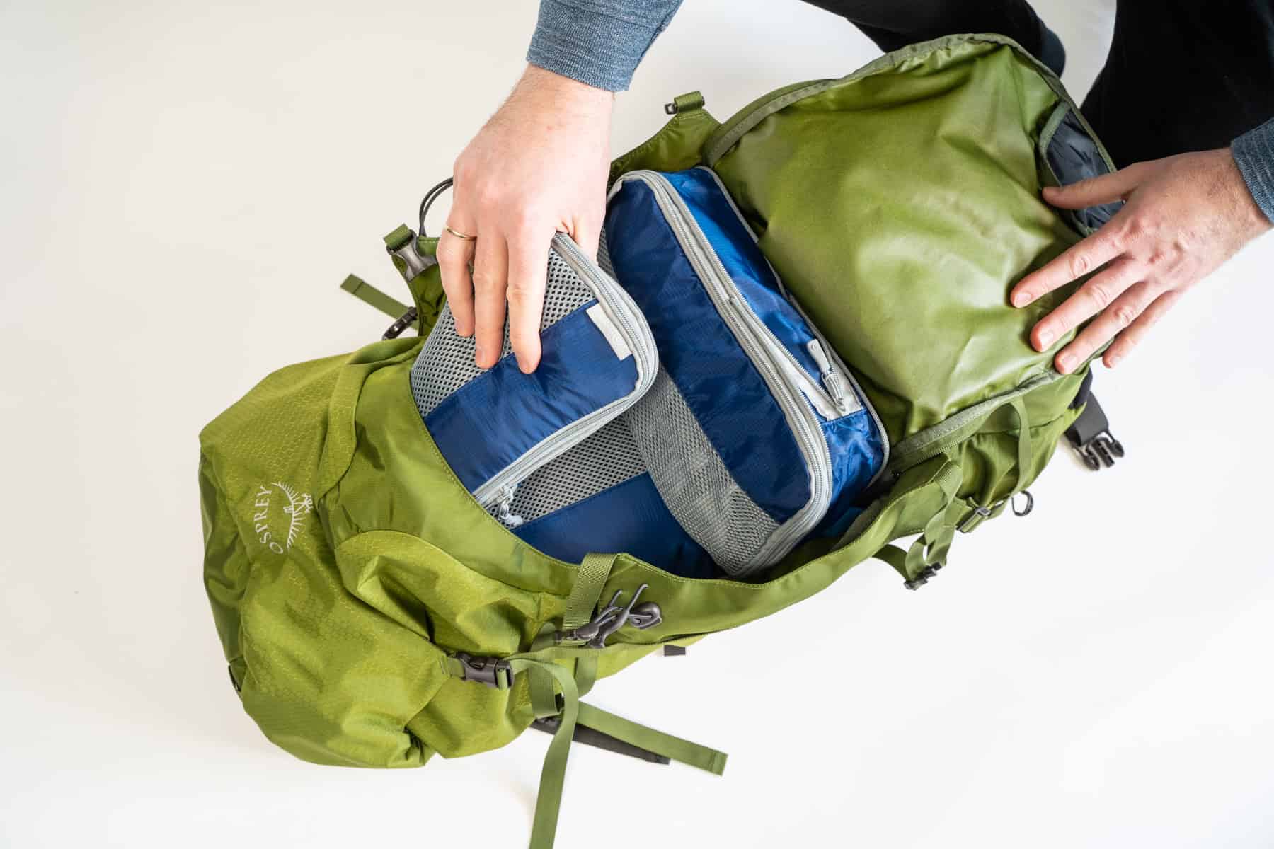 Placing Travel Dude Packing Cubes In Backpack