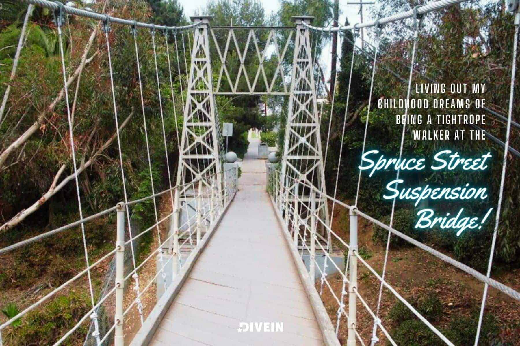 ig captions for spruce street suspension bridge