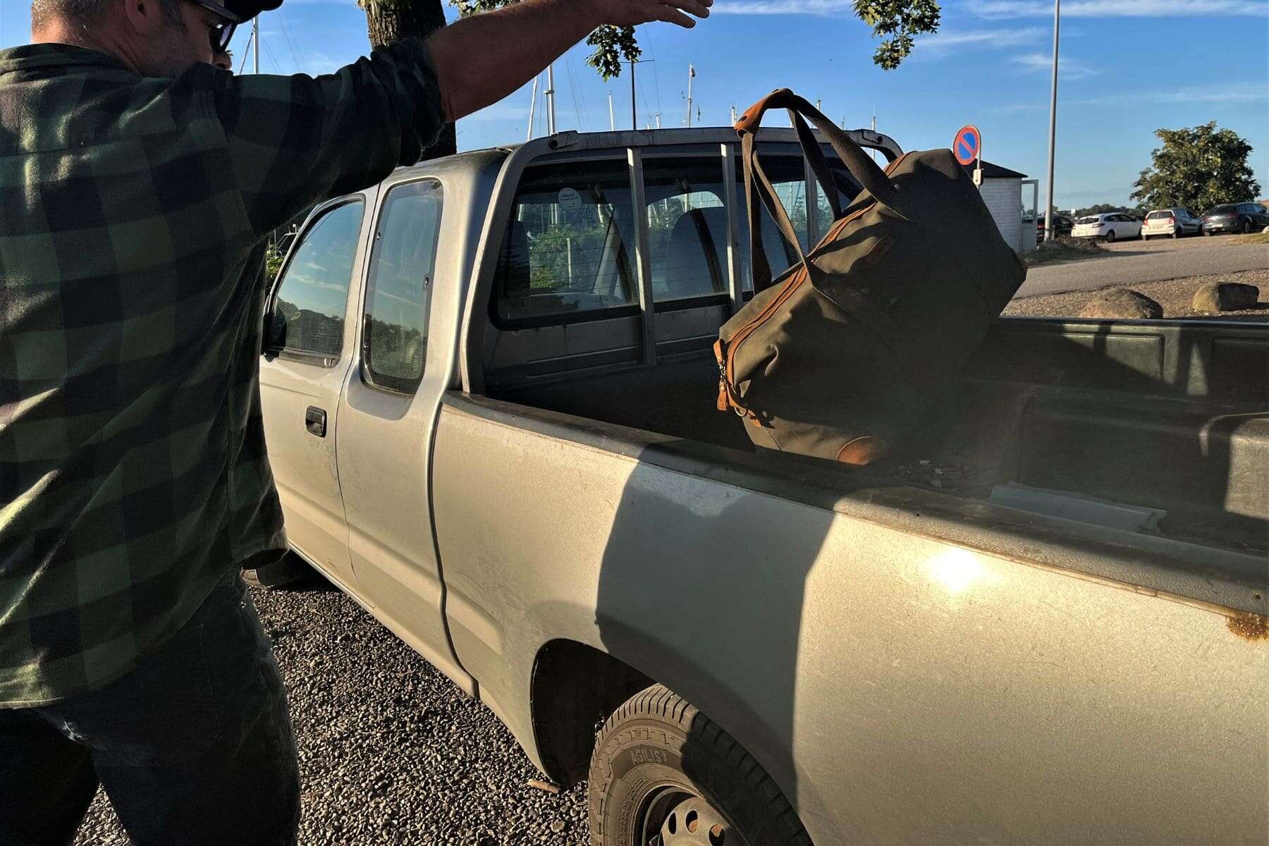 Stubble And Co The Weekender Thrown At Back Of Truck