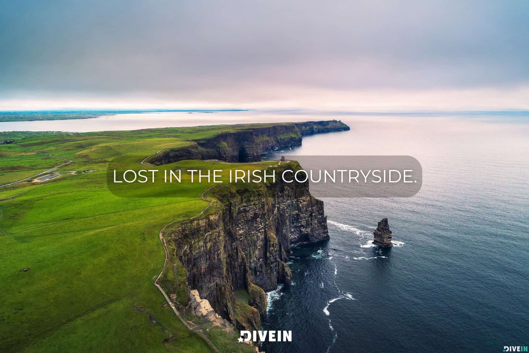 short ireland instagram captions. lost in the irish countryside.
